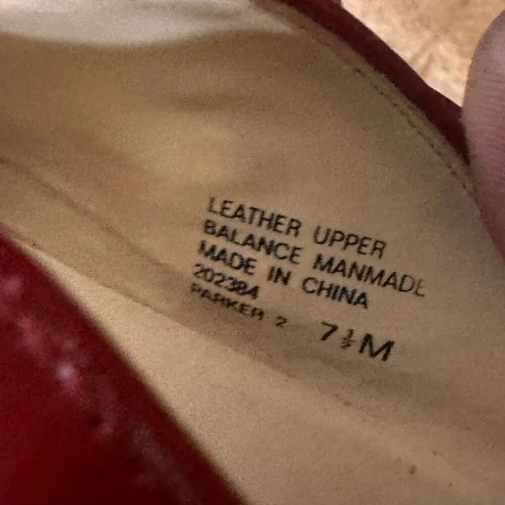Sam & Libby Size 7.5 Shoes MaryJane Flats Red Leather